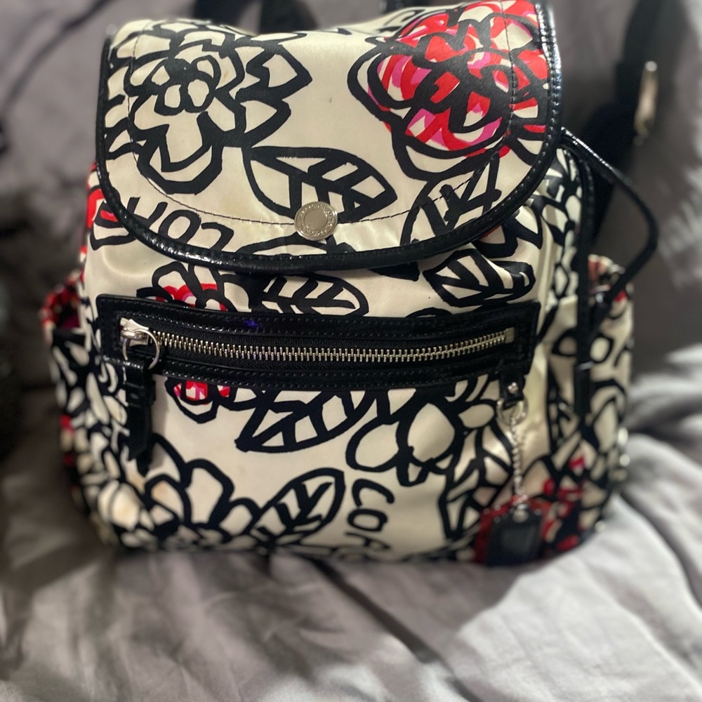 Coach Poppy Daisy Floral Graffiti Backpack- VERY RARE